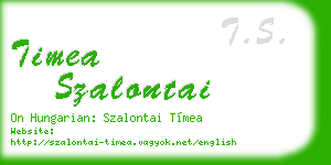 timea szalontai business card